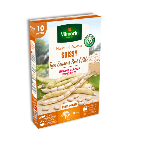 Légumes Secs - Haricot Nain à Ecosser Soissy (type Soissons Pont l'Abbé) - 10 m - PACKAGING_3D_RECTO